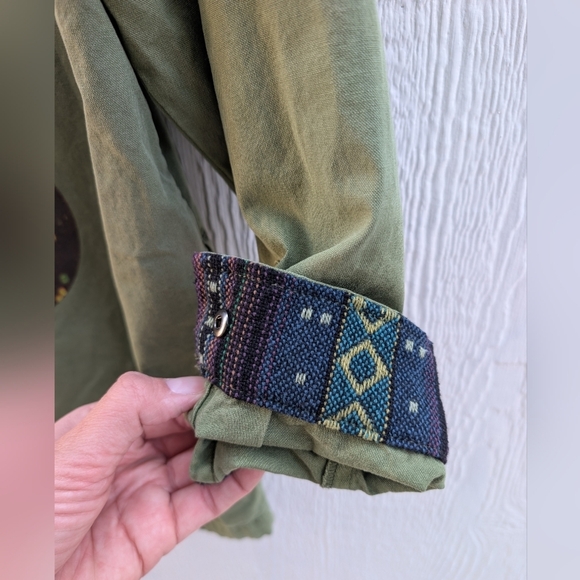 Zara Basic Military Utility Oversized Olive Green Jacket Coat Women's Size Small - Picture 4 of 4